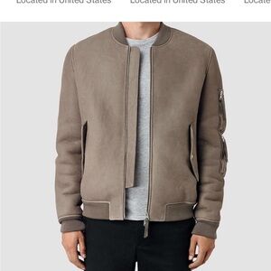 All Saints Men's Brown Bomber Jacket
